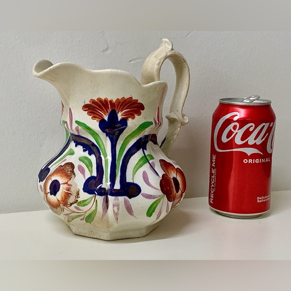 19th Century Antique Gaudy Welsh Hallmarked Unrecorded Pattern Jug Pitcher - Picture 14 of 16